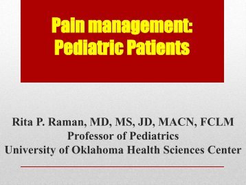 Pain management in infants and children