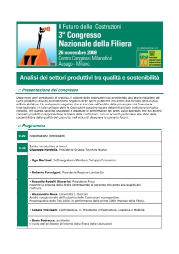 :: Presentazione del congresso :: Programma - Confindustria