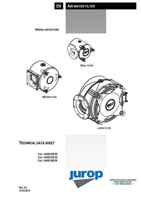 Filtro Aria Acqua â€“ Scheda Tecnica EN - Jurop S.p.A.