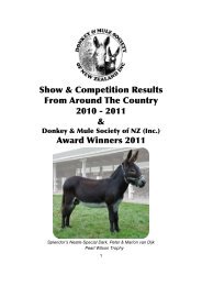 Show Results & Society Award winners 2010/11 - Donkey & Mule ...