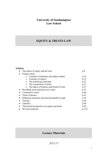 Soton Equity and Trusts - alastairhudson.com