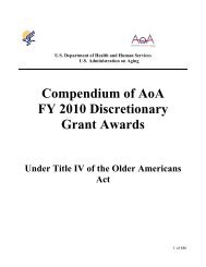Compendium of AoA FY 2010 Discretionary Grant Awards