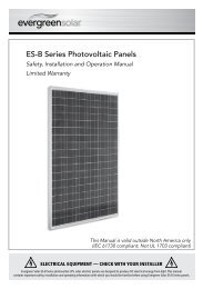 Evergreen Es E Series 220 Watt Solar Panel Manualzz