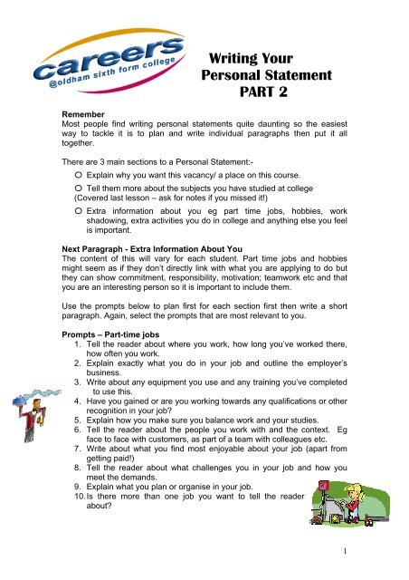 Writing Your Personal Statement PART 2