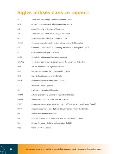 RÃ©sultats et potentiel du Canada en matiÃ¨re d'Ã©ducation internationale