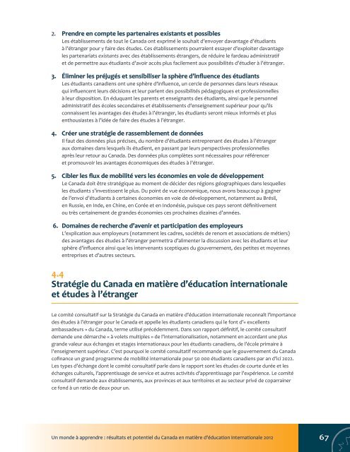 RÃ©sultats et potentiel du Canada en matiÃ¨re d'Ã©ducation internationale