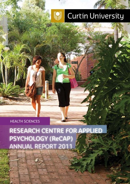 ReSeaRch centRe foR aPPlied PSychology (RecaP) - Health ...