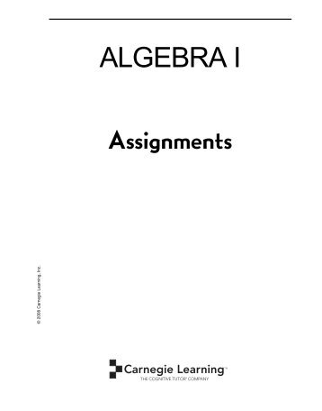 ALGEBRA I - School Town of Highland