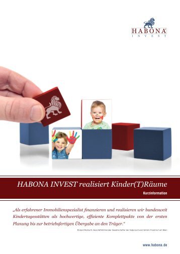 HABONA INVEST realisiert Kinder(T)RÃ¤ume