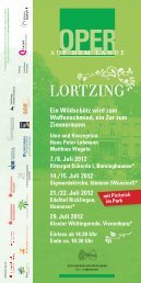 Veranstaltungsflyer - Oper auf dem Lande, Hannover