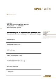 Bewerbung (PDF) - Oper KÃ¶ln