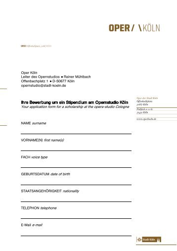 Bewerbung (PDF) - Oper KÃ¶ln