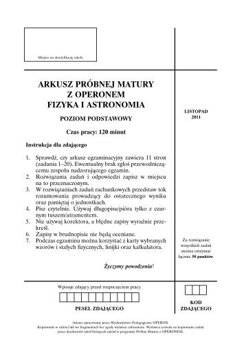 fizyka i astronomia - poziom podstawowy - Gazeta.pl