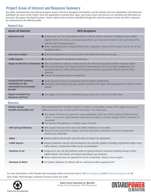 Thunder Bay Conversion Fact Sheet May 2012 - Ontario Power ...