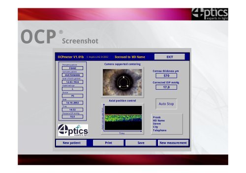 Optical Coherence Pachymeter OCP