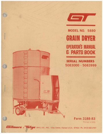 GRAIN DRYER OPERATORS MANUAL - Opico