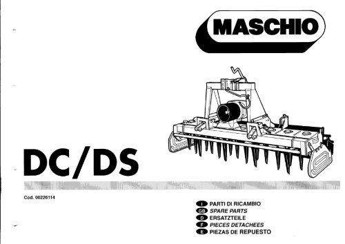 Maschio Power Harrow Dc Ds Parts Manual Opico