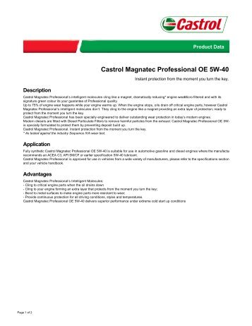 Castrol Magnatec Professional OE 5W-40 - Oil car | Car engine oil