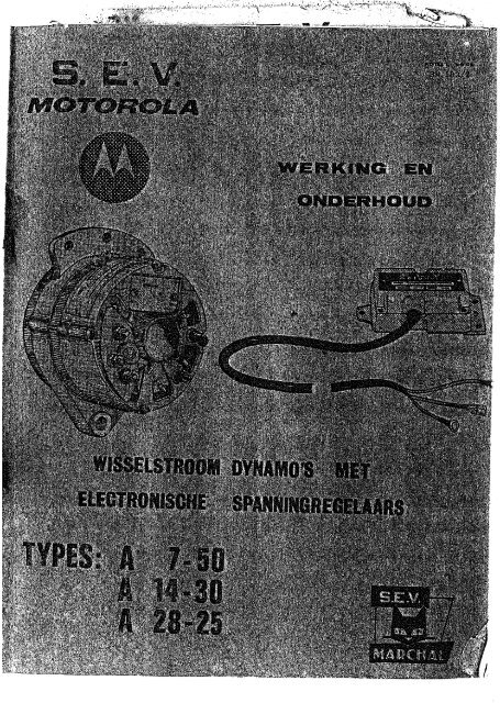 SEV Motorola - Werking en Onderhoud Dynamo's