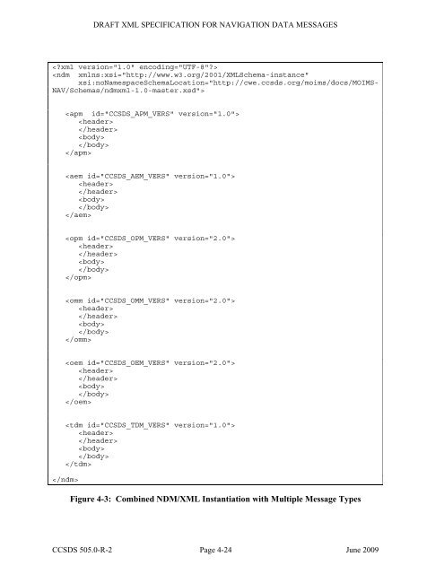 XML Specification for Navigation Data Messages - CCSDS