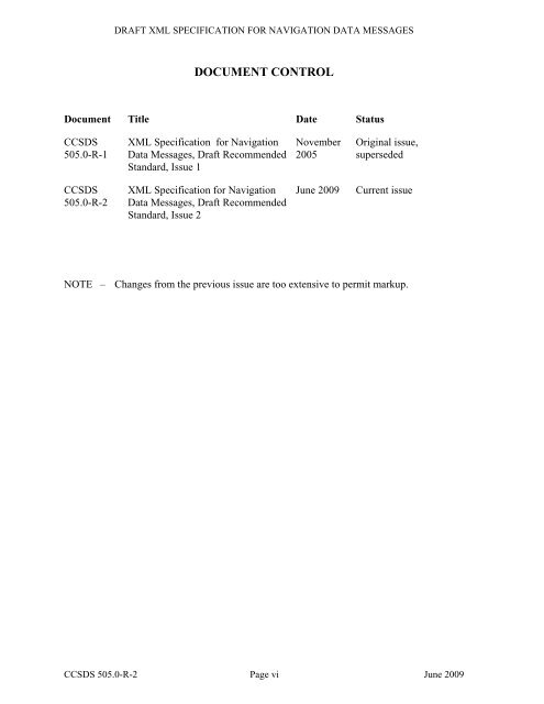 XML Specification for Navigation Data Messages - CCSDS