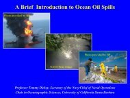 A Brief Introduction to Ocean Oil Spills Professor Tommy Dickey ...