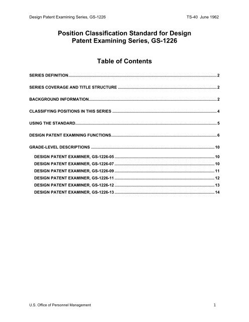 position classification standard for design patent examining series ...