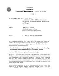 FY 2006 E-Government Act Report - Office of Personnel Management