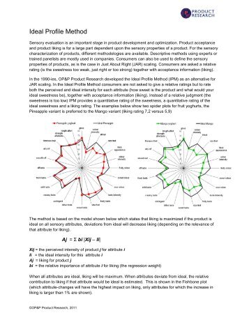 Ideal Profile Method - OP&P Product Research