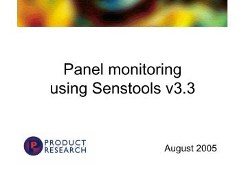 Panel monitoring using Senstools 3.3