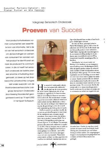 Proeven van succes - OP&P Product Research