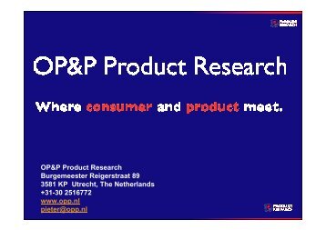 the ideal Profile method - OP&P Product Research