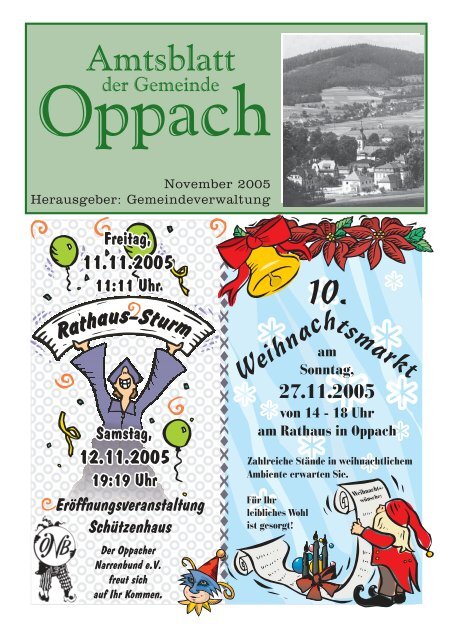 November 2005 Herausgeber: Gemeindeverwaltung - Oppach