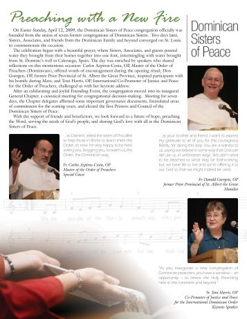 Spring 2009 - Dominican Sisters of Peace