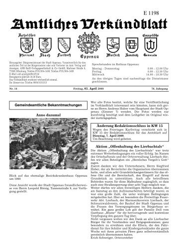 Verkündblatt KW 14 - 03. April 2009 - Stadt Oppenau