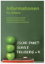 Informationen fÃ¼r Eltern - Oscar-Paret-Schule Freiberg aN