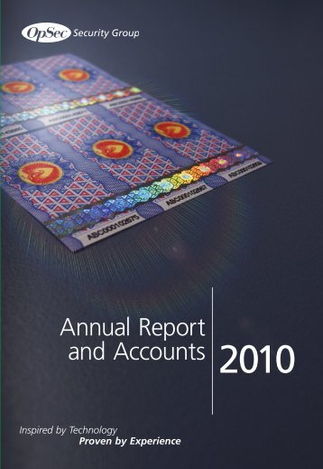 Annual Report and Accounts for the year Ended 31 ... - OpSec Security