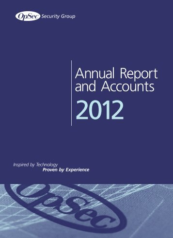 Annual Report and Accounts Year ended 31 Mar ... - OpSec Security
