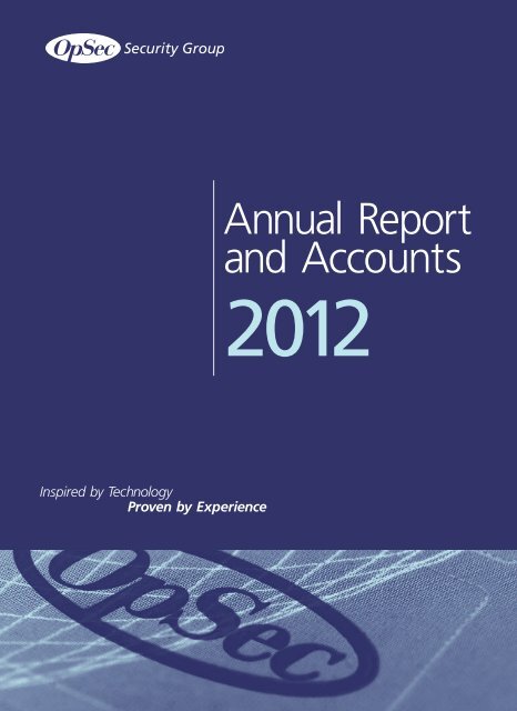 Annual Report And Accounts Year Ended 31 Mar Opsec Security Annual Report And Accounts Year Ended 31 Mar Opsec Security