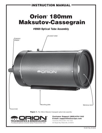 Orion 180mm Maksutov-Cassegrain Telescope Manual - Oceanside ...