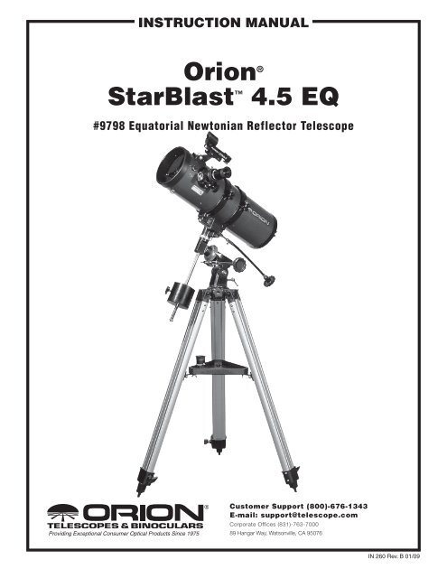 Orion StarBlast II 4.5 Equatorial Reflector Telescope 