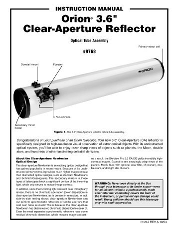 OrionÂ® 3.6" Clear-Aperture Reflector