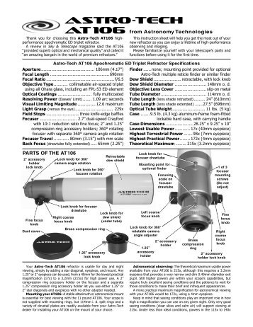 Astro-Tech AT106 Manual