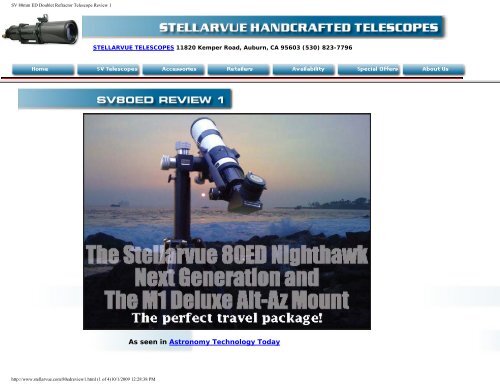 SV 80mm ED Doublet Refractor Telescope Review 1