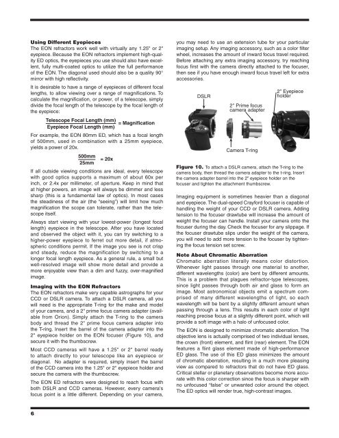 orionÂ® Eonâ¢ apochromatic ED refractors