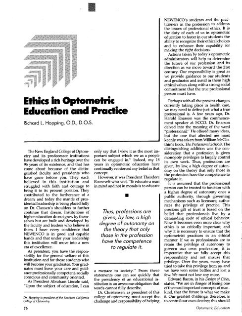 Spring 1992, Volume 17, Number 3 - Association of Schools and ...