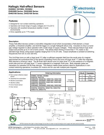 Hallogic Hall-effect Sensors - DigiKey