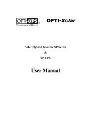 User Manual - OPTI-Solar