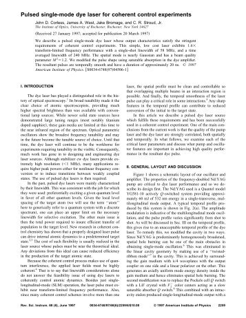 Pulsed single-mode dye laser for coherent control experiments