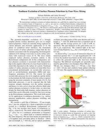 Nonlinear Excitation of Surface Plasmon Polaritons by Four-Wave ...